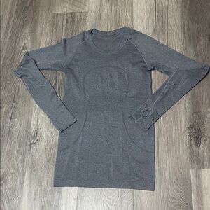 Gray Long Sleeve Top